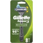 Rasoir jetable - gillette - sensor3 recycled - 3 lames - 8 pi�ces - plastique recycl�