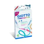 Feutres glitter - giotto - turbo glitter - 8 couleurs - 10 pi�ces - pointe bloqu�e