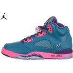 Girls nike air jordan 5 v retro gs tropical vert / rose