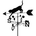 Girouette de jardin - wenko - chat - hauteur 170 cm - matériau résistant aux intempéries - indicateurs ... Girouette de jardin - wenko - chat - hauteur 170 cm - matériau résistant aux intempéries - indicateurs ...