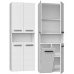 Glaze - armoire de salle de bain avec porte + panier - style moderne - dimensions : 174x60x30 cm - colonne ...