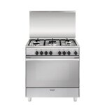 Cuisini�re - glem - u855mi6 - acier inoxydable - 5 br�leurs - four �lectrique 84l