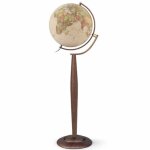 Globe lumineux sylvia - bois teint� - pied et m�ridien basculants