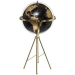 Globe terrestre sur pieds - noir / dor - h 60 x d 34 cm