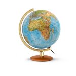 Globe terrestre lumineux - jpc - 30 cm - relief bleu - double cartographie