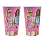 Gobelet - mattel barbie - 260 ml - plastique sans bpa - rose - 2 pièces Gobelet - mattel barbie - 260 ml - plastique sans bpa - rose - 2 pièces