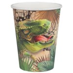 Gobelet en carton - dinosaure jurassic - t - rex - 10 pi�ces - 20 cl - id�al anniversaire enfant