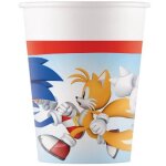 Gobelets en carton - isap - sonic the hedgehog - 25cl - 2 paquets de 8 - multicolore