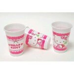 Gobelets hello kitty - hello kitty - 8 gobelets - rose - plastique