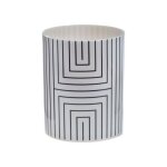 Gobelet - spirella - en polyrsine - graphic - 7. 3x9cm - noir & blanc