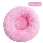 Gogoloving grand panier rond chat et chien panier hiver lavable pour chien - rose - 100 x 100 cm