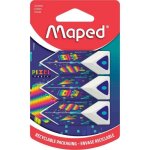 Gomme en plastique - maped - pixel party - blister de 3 - sans phtalates - section triangulaire