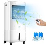 Goplus 20l climatiseur mobile 3 - en - 1 sans �vacuation - 3 modes 4 vitesses 10m / s max2 blocs de glaceminut ...