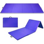 Goplus 3 m tapis de gymnastique � 4 plis tapis de fitness avec surface en cuir pu et rembourrage en epe ...