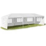 Goplus 3x9m tonnelle tente de r�ception 5 b�ches avec fen�trespergola avec piquets et cordestissu �tanche ...