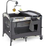 Goplus 4 en 1 lit parapluie b�b� 0 - 36 moistable � lange pliable � 3 niveaux r�glables avec jouets musicauxma ...