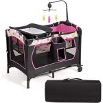 Goplus 4 en 1 lit parapluie b�b� de voyage 0 - 36 mois avec table � lange pliable � 3 niveaux r�glablesavec ...