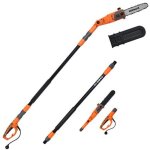 Goplus 750w �lagueuse �lectrique sur perche t�lescopique 212 - 286cm - scie delagage - vitesse 11m / ...