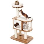 Goplus arbre dactivit�s pour chatplate - forme de saut de pontcadre descalade chat en bois avec poteaux ...