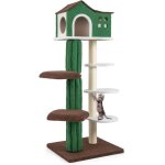 Goplus arbre � chat 153cm � 7 niveaux en tissu pelucheux en mohair poteaux � griffes en sisal condo en ...