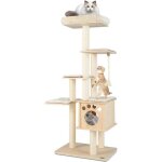 Goplus arbre � chat de 170 cm tour multi - niveaux pour chat avec perchoir moelleux condo plateforment ...