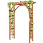 Goplus arche de jardin en bois pour plantes ou fleurs grimpantes arche en treillis � rosiers pour f�te ...