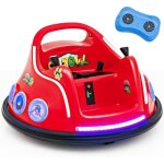 Goplus auto - tamponneuse 12v rotation � 360� avec t�l�commande parental lumi�re musique pour enfants ...
