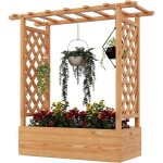 Goplus bac � plantes avec treillis 80 cm en bois avec trou de drainage pour plantes grimpantes fleurs45 ...