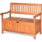 Goplus banc de jardin 2 personnes 107x59x90cm avec bo�te de rangement - charge 360kg - en bois dacacia ...