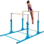 Goplus barre de gymnastique avec largeur et hauteur r�glables barre double avec base stable pour enfants ...