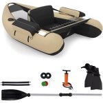 Goplus bateau pneumatique gonflable 1 place bateau de p�che en pvc flottant de dossier r�glable charge ...