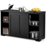 Goplus buffet de cuisine - 2 etag�res - 106x33x625cm - porte coulissante - tablette hauteur r�glable ...