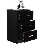 Goplus caisson de bureau avec 3 tiroirs 37x34x665cm - classeur de dossiers - glissi�re lisse - peinture ...