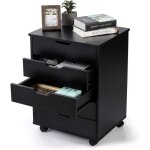Goplus caisson de bureau � roulettes avec 5 tiroirsarmoire de rangement pour documentsmeuble de rangement ...