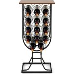 Goplus casier � vin 14 bouteilles avec roues organisateur de rangement de vin mobile avec cadre m�tallique ...
