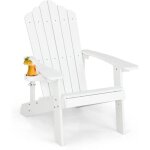 Goplus chaise de jardin adirondack avec dossier ergonomique&inclinable fauteuil d?ext�rieur r�sistant ...