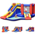 Ch�teau gonflable - goplus - trampoline / toboggan / piscine / basket - pour enfants 3 - 10ans charge ...
