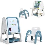 Goplus chevalet enfant multifontionnel double face avec tableau pliabler�glable de 3 niveauxensemble ...
