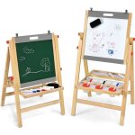 Goplus chevalet enfant pliabletableau double face noir / blanchauteur r�glable � 5 niveauxaccessoires ...
