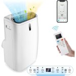 Goplus climatiseur mobile 14000btu - fonction chauffage - minuterie - mode nuit - app - 40m2 - avec �vacuation ...