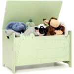 Goplus coffre � jouets avec couvercle - 60x33x375cm - en forme de crocodile avec poign�es pratiquescoffre ...