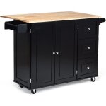 Goplus desserte chariot de cuisine � roulettes avec 1 armoire � 3 niveaux et 3 tiroirs2 planches r�glables ...