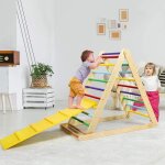 Goplus �chelle / triangle d?escalade pliable en bois pour enfantsid�al pour grimper et glisserpour jardin ...