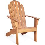 Goplus fauteuil de jardin adirondack en bois massif - 69px88lx103h cm - dossier haut&accoudoir elargi ...
