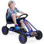 Goplus go - kart pour enfant 3 - 6 anskart � p�dales ext�rieur avec si�ge r�glable sur 2 positionsfrein ...