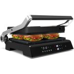 Goplus grill � panini rabattable � 180� & 5 programmes plaques double face antiadh�sives affichage led ...