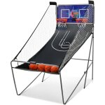 Goplus jeu de basketball arcade pliable panier basket avec led score & 2 paniers & 4 ballons 8 modes ...