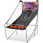 Goplus jeu de basketball arcade pliable panier basket avec led score & 2 paniers & 4 ballons 8 modes ...