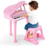 Goplus jouet de piano �lectronique � 31 touches pour enfants clavier �lectronique avec tabouret microphone ...