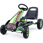 Goplus kart � p�dales v�lo et v�hicule pour enfants si�ge r�glable volant r�el frein � main roues en ...